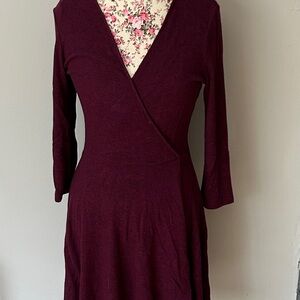 Express Deep Burgundy Long Sleeve Dress